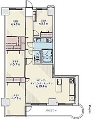 グランドメゾン靱 4LDKの間取図画像