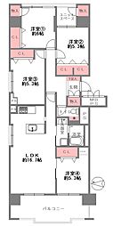 森之宮パークサイドコーポ 4LDKの間取図画像