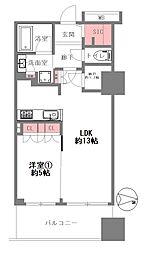 プレサンスレジェンド堺筋本町タワー 1LDKの間取図画像