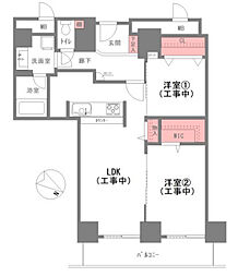 オークプリオタワーレジデンス 2LDKの間取図画像