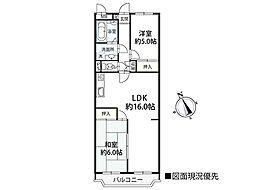 パークハイム観音 2LDKの間取図画像