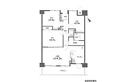 藤和ハイタウン庚午 3LDKの間取図画像