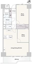 シャンボール三田 2LDKの間取図画像