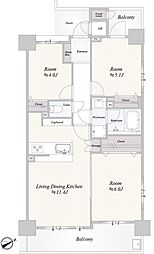 エクラン川崎藤崎 3LDKの間取図画像