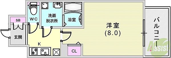 プレサンス神戸元町 ｜兵庫県神戸市中央区北長狭通5丁目(賃貸マンション1K・4階・25.90㎡)の写真 その2