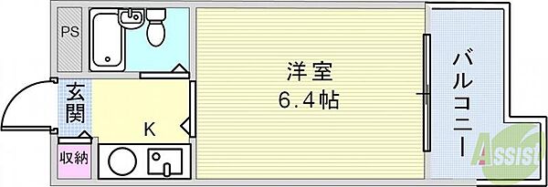 ジョイフル中山手 ｜兵庫県神戸市中央区中山手通6丁目(賃貸マンション1R・2階・16.30㎡)の写真 その2