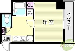 ヒューネット神戸元町通 1Kの間取図画像