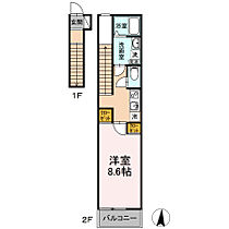 ＦＯＲＴＩＳ・ＵＫ(フォルティス・ユーケー) 203 ｜ 岐阜県各務原市鵜沼各務原町4丁目（賃貸アパート1K・2階・33.53㎡） その2