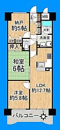 エクセル新金岡 3LDKの間取り