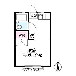ダイヤモンドハイツ 1Kの間取図画像