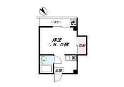 パールハイツ ワンルームの間取図画像