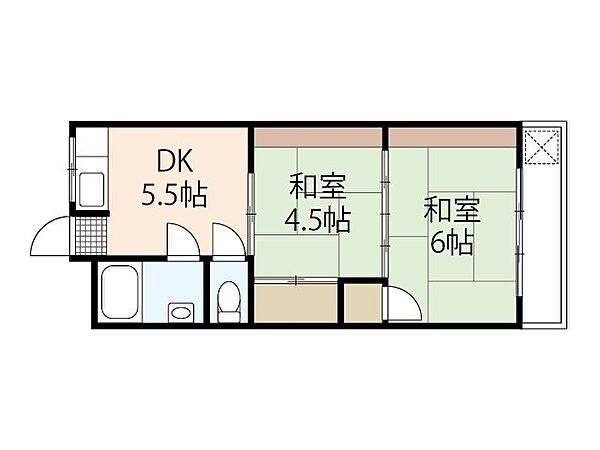 第一住田ビル 102｜広島県広島市佐伯区五日市中央７丁目(賃貸マンション2DK・1階・36.00㎡)の写真 その2