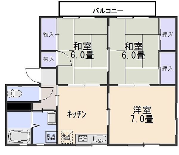 グロリー岡本 202｜広島県廿日市市佐方(賃貸アパート3DK・2階・56.90㎡)の写真 その2