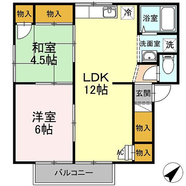 ドミール三和A棟 201｜広島県広島市佐伯区利松３丁目(賃貸アパート2LDK・2階・49.45㎡)の写真 その2