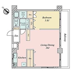 キャニオンマンション第二小豆沢 1LDKの間取図画像