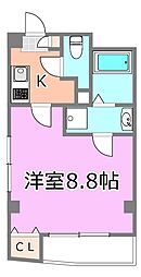 JR外房線 本千葉駅 徒歩3分の賃貸マンション 2階1Kの間取り