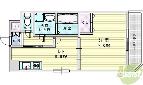 La Douceur豊中南 306｜大阪府豊中市庄内幸町2丁目(賃貸マンション1DK・3階・38.39㎡)の写真 その2