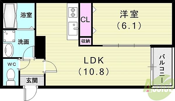 マリーベル蛍池 103｜大阪府豊中市螢池北町1丁目(賃貸アパート1LDK・1階・39.16㎡)の写真 その2