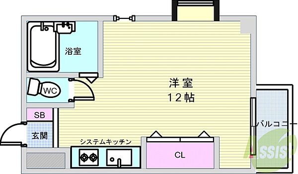 グレースハイツ 401｜大阪府豊中市服部南町3丁目(賃貸マンション1R・4階・26.50㎡)の写真 その2