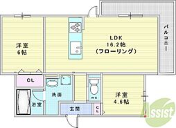 D-residence荘園B 2LDKの間取図画像