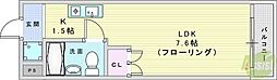 ロイヤルエスペラントオクノ 1Kの間取図画像