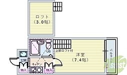 コートアケイシア 1Kの間取図画像