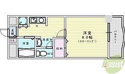 ブランコート豊中 1Kの間取図画像
