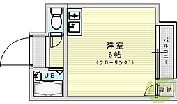 サンシャイン豊中パート2 ワンルームの間取図画像