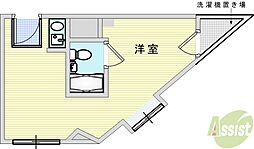 グローバル槻木 ワンルームの間取図画像