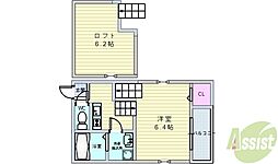 スクリーア箕輪 1Kの間取図画像