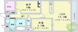 トリニティ豊中本町 1SLDKの間取図画像