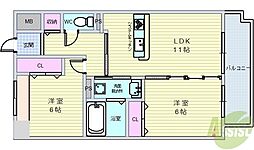 スローハスコート 2LDKの間取図画像