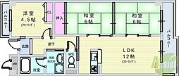 プリムベール向丘 3LDKの間取図画像