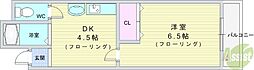 カーサ芙蓉 1Kの間取図画像