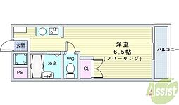 ユーベル18 ワンルームの間取図画像