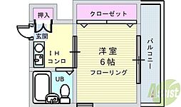 メゾン豊中パート31 1Kの間取図画像
