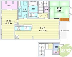 グランチュイールA 2LDKの間取図画像