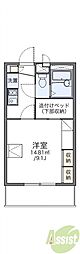 レオパレス多田2 1Kの間取図画像