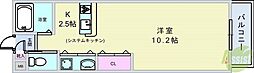リヴェール・曽根 1Kの間取図画像
