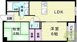 コートハウス・神田 2LDKの間取図画像