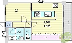 志紀マンション 1LDKの間取図画像