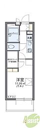 レオパレスアゼリア蛍池 1Kの間取図画像