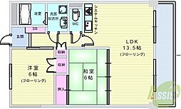 メゾン南桜塚 2LDKの間取図画像