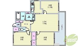 パヴィヨン豊中 3LDKの間取図画像