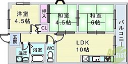 ハイツ清風 3LDKの間取図画像