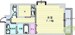 WIKEDA 1Kの間取図画像
