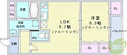 フジパレス豊中岡町ノース 1LDKの間取図画像