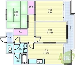 メゾングリーンヒル 3DKの間取図画像