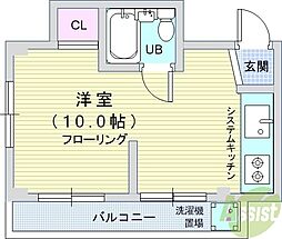 コアフール豊中 ワンルームの間取図画像