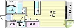 メゾン・二翠A棟 ワンルームの間取図画像